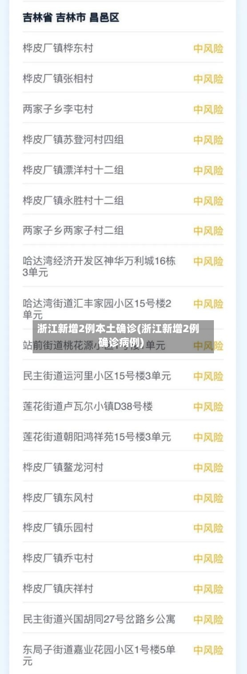 浙江新增2例本土确诊(浙江新增2例确诊病例)