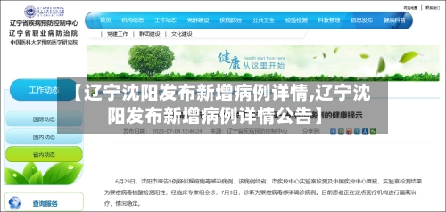 【辽宁沈阳发布新增病例详情,辽宁沈阳发布新增病例详情公告】