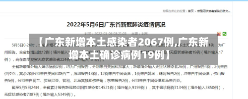 【广东新增本土感染者2067例,广东新增本土确诊病例19例】
