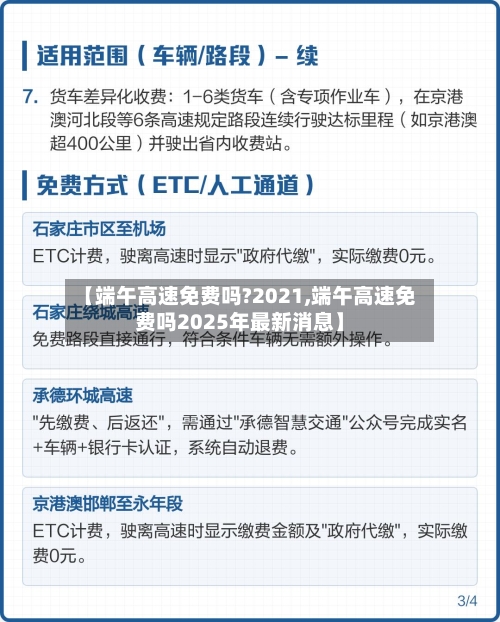 【端午高速免费吗?2021,端午高速免费吗2025年最新消息】