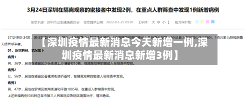 【深圳疫情最新消息今天新增一例,深圳疫情最新消息新增3例】