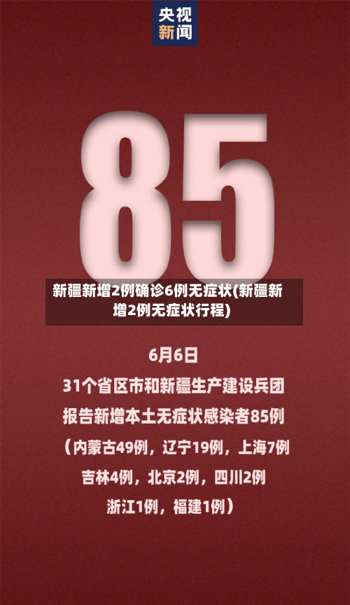 新疆新增2例确诊6例无症状(新疆新增2例无症状行程)